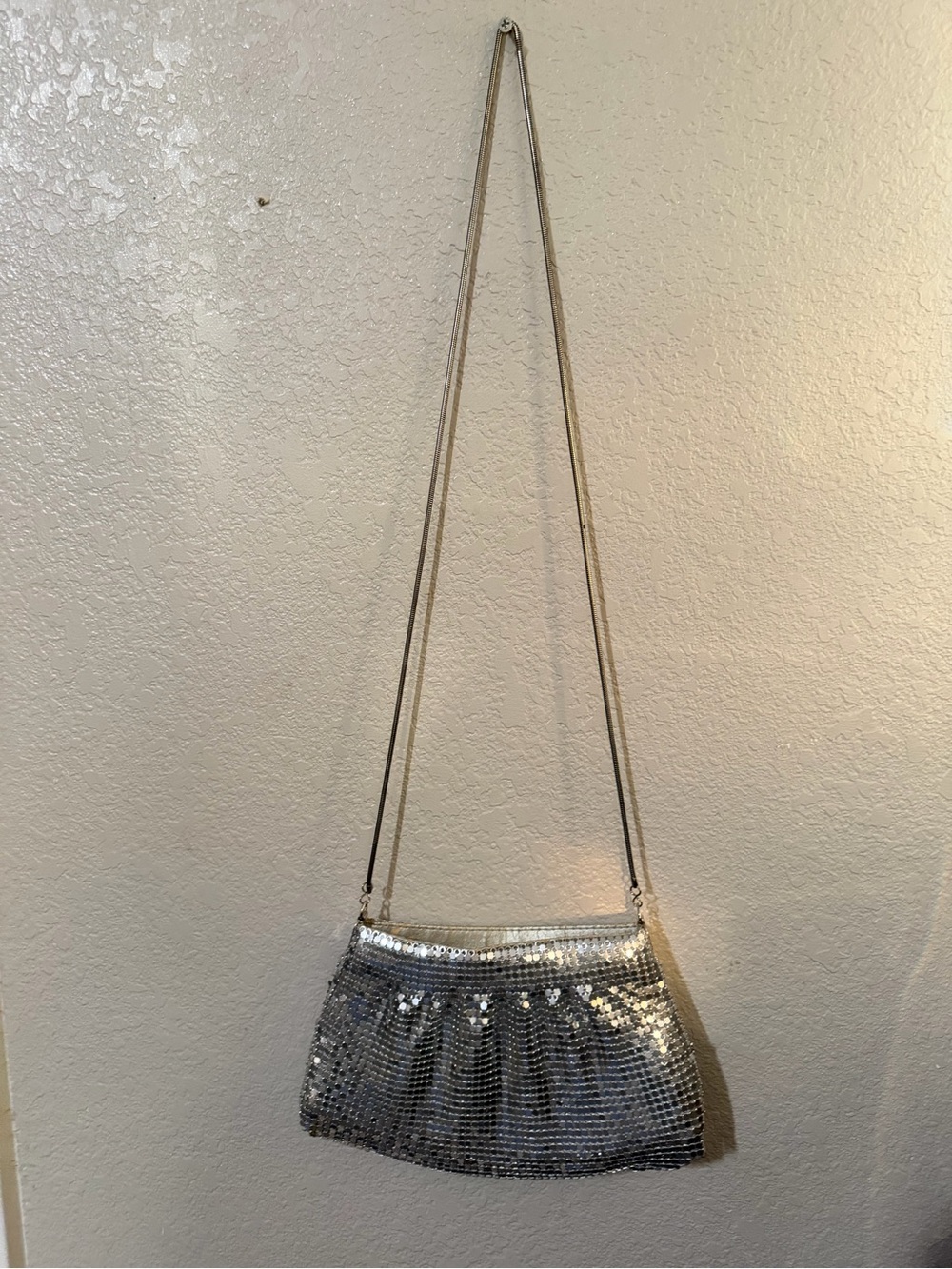 Silver Sequin/Metal  Evening Shoulder Bag